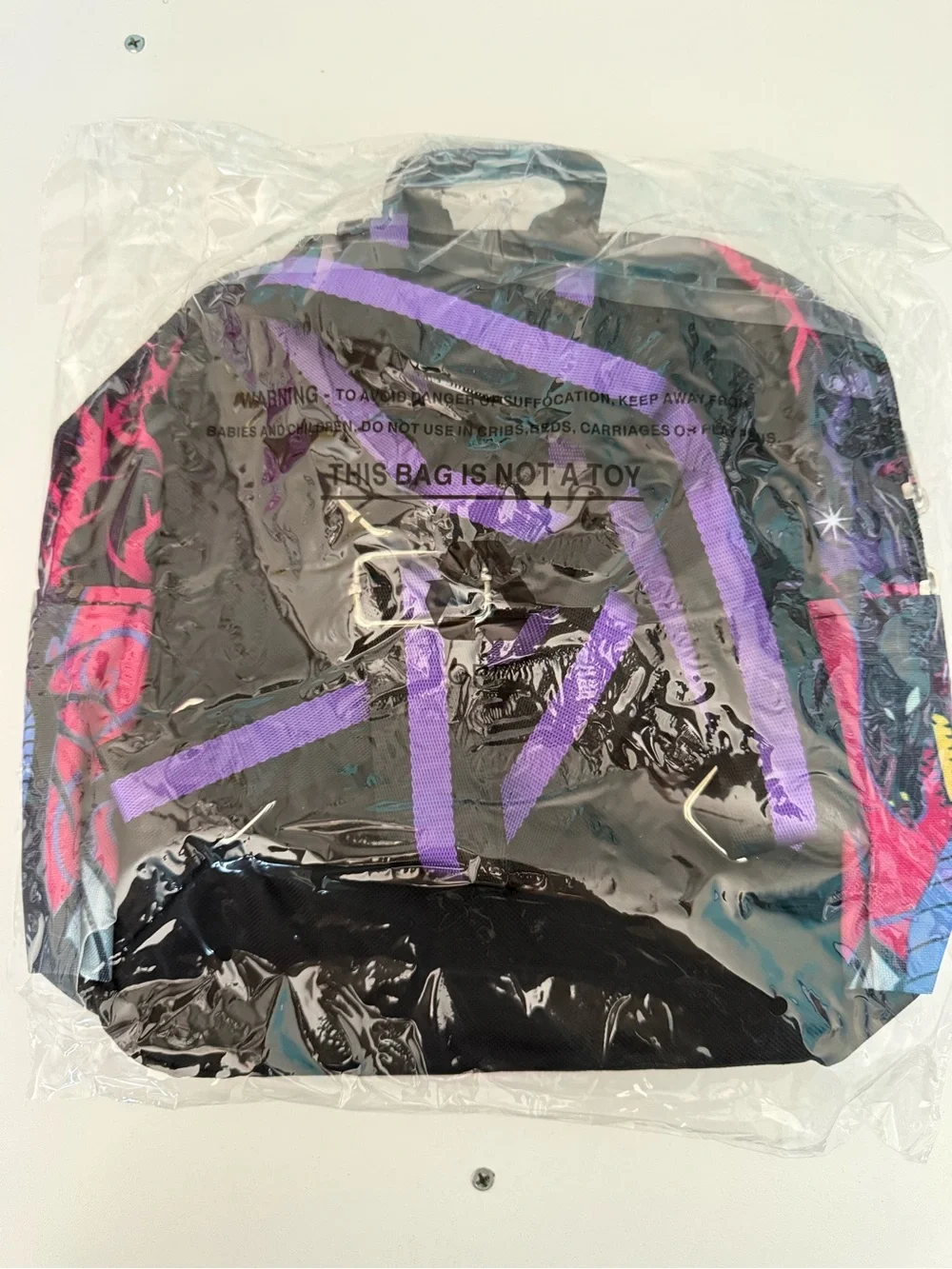 Villain-Themed Purple and Black Women's Backpack